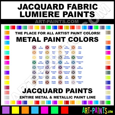 jacquard fabric paint metallic swatches|jacquard lumiere paint.